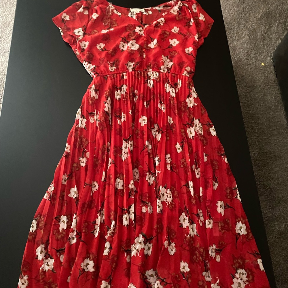 Floral Red Kids Dress